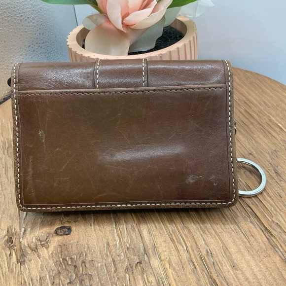 Coach Brown Leather Vintage Key Ring Card Holder Mini Wallet - Picture 2 of 9